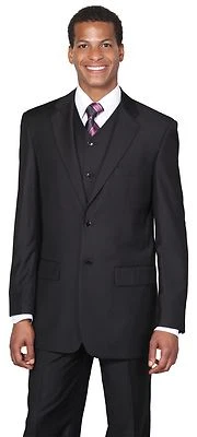 Milano Moda/Fortino Landi Men's 3 Peice Luxuious Wool Suit with Vest 5802v/5702V - Image 1 of 2
