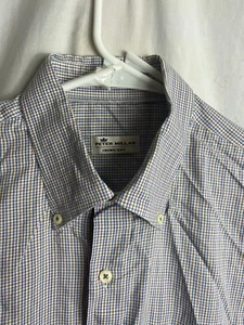 Peter Millar Crown Button Down Pocket Multicolor Check Cotton Silk Men Shirt XL - Picture 1 of 6