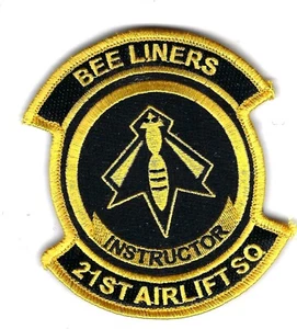 PATCH USAF 21ST AS AIRLIFT BEE LINERS INSTRUCTOR     AS-11 - Picture 1 of 1