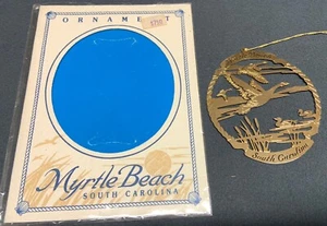 Myrtle Beach South Carolina SC Ornament Geese of the Carolinas 24 kt Gold Finish - Picture 1 of 9