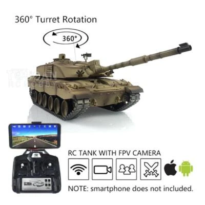 Henglong 1/16 7.0 Upgraded Metal Challenger II RC Tank 3908 W/ 360° Turret FPV - Image 1 of 4