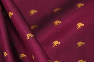 100%silk Gold Lion Griffin Embroidery on Purple 42" width by the Half Yard F446 - Picture 1 of 10