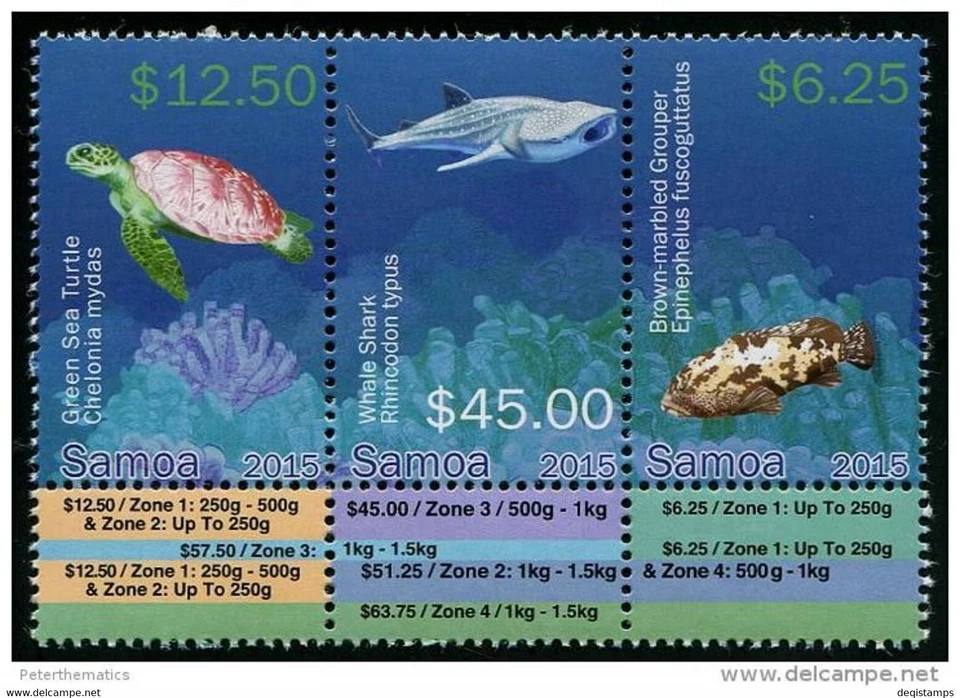 Самоа 2015 ☀ морской жизни Mi.1230-32 ☀ MNH ** - Изображение 1 из 1