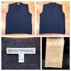 Emporio Armani Merino Wool Vest Sweater Made In Italy V-Neck Men's Sz 1 (Small)  - Picture 1 of 16