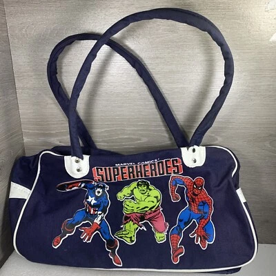 1979 Marvel Captain America Hulk Spiderman Carry-All Locker Bag EUC Comics - Image 1 of 4