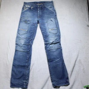 G-Star 5620 Elwood Jeans Herren 32x34 Distressed Moto Cargo Taschen Blau Denim - Bild 1 von 16
