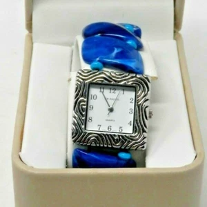 Kim Rogers Ladies Fashion Watch - Stretch Band Quartz Wristwatch Blue NOS - Picture 1 of 10