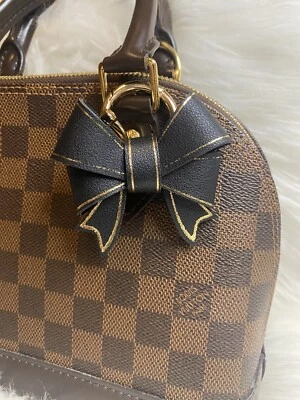 Black Bow Bag Charm Key Ring Fob Keychain Purse Charm New Handmade Gift - Image 1 of 3