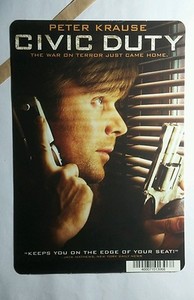 CIVIC DUTY PETER KRAUSE MINI POSTER BACKER CARD (NOT A movie)