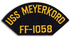 US Navy FF-1058 USS Meyerkord Fregata Classe Knox Cappellino Patch Ferro da Stiro - Foto 1 di 1