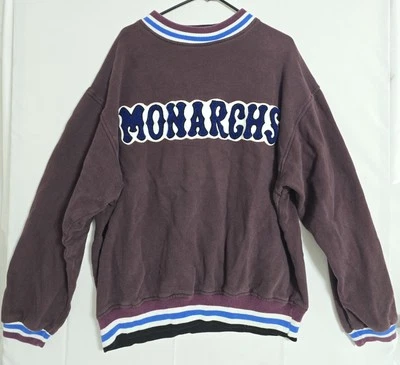 Sudadera De Colección Años 90 Monarcas Liga Negra Béisbol XXL Y2K Foto 1 de 4