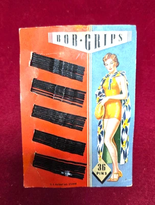 Horquillas Bob Grips vintage alfileres Bobby en tarjeta Foto 1 de 4