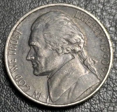 1990-D 5c Nickel Black Beauty Black Toned Visible Copper Near Full Steps - Image 1 of 4