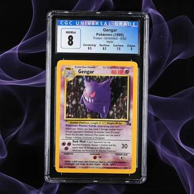 ✨ CGC 8 NM/MINT ✨1999 POKEMON FOSSIL #5 GENGAR-HOLO 😈 - Image 1 of 2