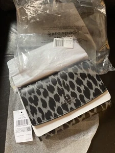 Kate Spade Perry Gray Leopard Flap Crossbody Bag KE746 NWT in wrap $239 Retail - Picture 1 of 11