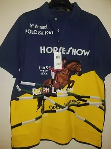 Polo Ralph Lauren Jumping 5th Horse Show maglia equitazione grafica RL camicia pony L - Foto 1 di 5