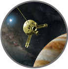 Pioneer Un Manned Space Craft Złota srebrna moneta Statek Płyta Nauka Astronomia Ali