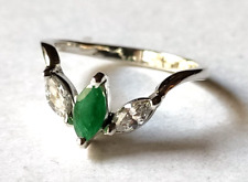 Natural Emerald Women's Ring, 925 Sterling Silver, Wedding Ring, Gifts For Her