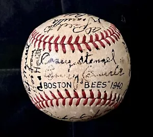 1940 Boston Bees Signed (30) Official NL Baseball. Stengel, Kelly, Lopez. JSA - Picture 1 of 7