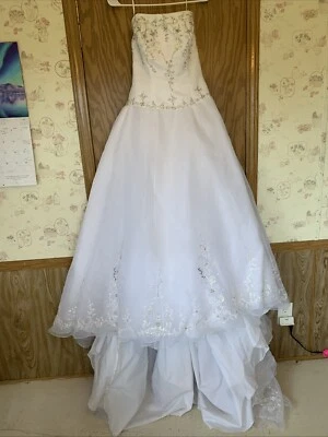 Casablanca Estilo Nupcial 1690 Blanco Talla 6 Pero Alterado Hippy Cenicienta Sin Tirantes Foto 1 de 4