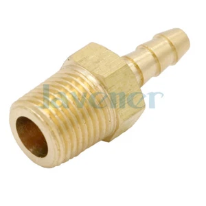1/8" NPT Male x 1/8" Hose Barb Tail Brass Fuel Fitting Connector 229 PSI - Picture 1 of 5