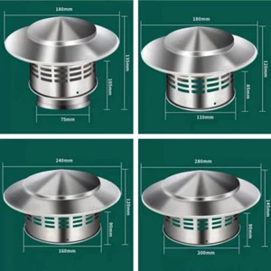 Edelstahl Schornsteinabdeckung Regenhaube Edelstahlgitter für Ofenrohre Kamin - Bild 1 von 10