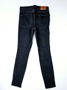 Madewell Size 27X32 Women's High Riser 5 Pocket Logo Tag Black Denim Jeans - Picture 1 of 12