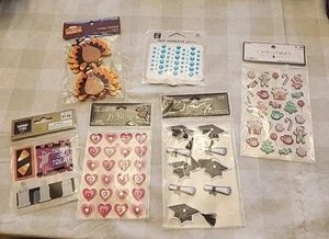 Assorted Lot Of 7 Scrapbooking Embellishment Stickers Holidays - Picture 1 of 7