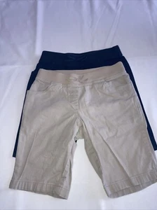 Girl’s Khaki/Beige School Uniform Size 10 Shorts Two Pairs  - Picture 1 of 7