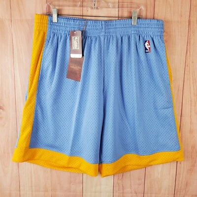 Pantalones Cortos Mitchell & Ness Swingman Para Hombres Talla 2XL Azul Amarillo Los Angeles Lakers Foto 1 de 4