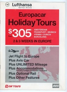 1970 Lufthansa German Airlines Europcar Holiday Tours Booklet Avis Europe - Bild 1 von 3