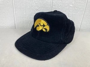 Vtg University of Iowa Hawkeyes Snapback Corduroy Baseball Hat - Picture 1 of 9