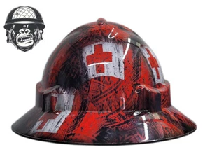 Custom Hydrographic Safety Hard Hat TRIBAL TONGA PRO CHOICE WIDE BRIM - Picture 1 of 6
