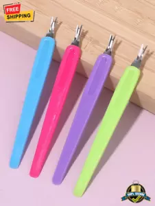 4pcs Cuticle Pusher Nail Art Tool Set – Assorted Colors, Manicure Kit - Picture 1 of 4