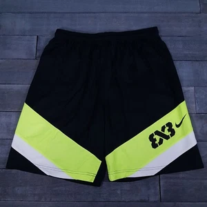 NIKE Team FIBA 3x3 Basketball Shorts Mens LARGE Black Yellow RARE Olympic USA - Picture 1 of 8