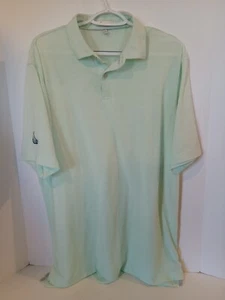Peter Millar Men L Performance Polo Shirt Short Sleeve Mint Green Diamond Patch - Picture 1 of 6