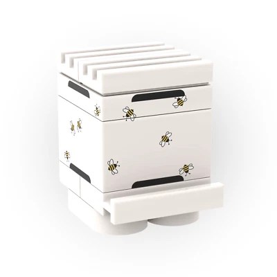 Bee House Hive - Minifig Scale - Custom Printed - Mini Build - Brick City - Image 1 of 2