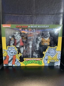 NECA: TMNT Cartoon ~SUPER BEBOP & MIGHTY ROCKSTEADY~ 2 Pack NEW 2021 - Picture 1 of 5