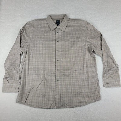 Camisa de vestir Jos A Bank Traveler para hombre 2XL XXL azul marrón ajuste a medida abotonada Foto 1 de 4