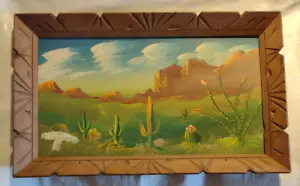 Raro dipinto originale firmato Burnette Pleaton paesaggio artista più veloce del mondo - Foto 1 di 3
