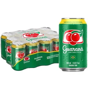 Guarana Antarctica The Brazilian Original Guarana Soda Regular 11.83 oz 12 PACK - Picture 1 of 3
