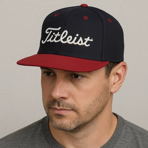 Vintage Titleist New Era 59FIFTY eng anliegende Golfmütze Größe 7 1/8 marineblau rot Wolle USA - Bild 1 von 10