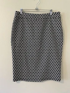 Falda lápiz Soho Apparel Ltd negro blanco patrón diamante - Imagen 1 de 5