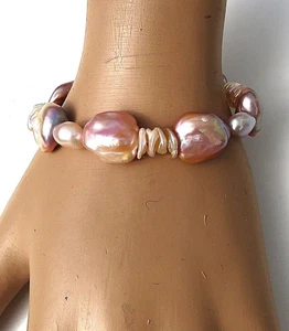 Perlen Unikat Armband Keshi Perlen natur kernlose Süßwasser Perlen 5650 - Bild 1 von 6