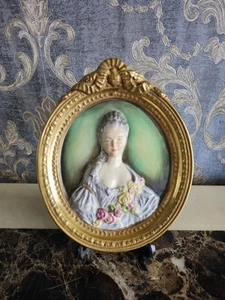 Antique Wedgwood & Co. Ltd. Du Barry Lady Portrait No 1059 Ceramic Plaque Rare - Picture 1 of 8