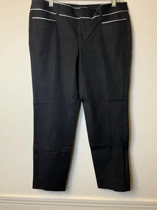 Banana Republic Sloan Capri Pants Size 6 Women's Black with White Trim - Picture 1 of 10