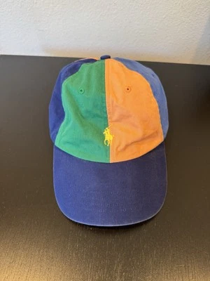 Polo Ralph Lauren Men Color Block Chino Ball Cap Green Peach Blue Adjustable Hat - Изображение 1 из 4