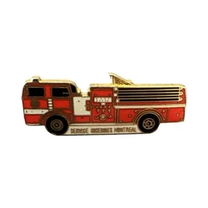 Vtg Ville de Montreal Service Engine Truck Pumper Enamel Pin - Foto 1 di 1