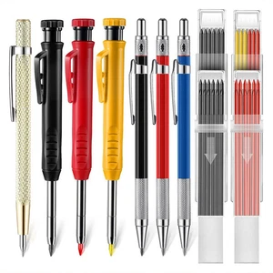 Carpenter Pencil Set with Deep Hole Marker Built-in Sharpener and Carbide Scribe - Picture 1 of 8