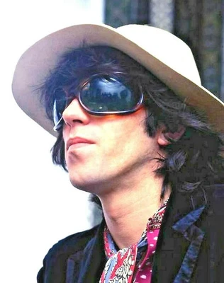 SPACE AGE 1960s MEN BUG EYE WRAP SUNGLASSES~TURQUOISE BLUE LENSES~MADE IN ITALY - Image 1 of 4